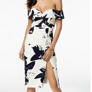 Bardot black and white floral dress